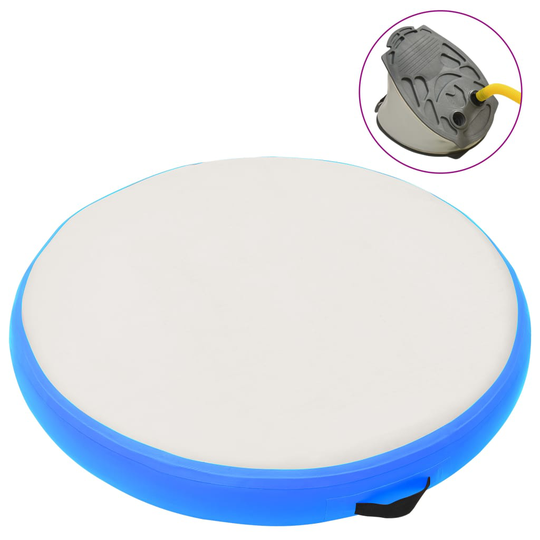 vidaXL Täytettävä voimistelumatto pumpulla 100x100x20 cm PVC sininen