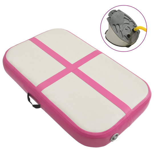 vidaXL Täytettävä voimistelumatto pumpulla 60x100x20 cm PVC pinkki