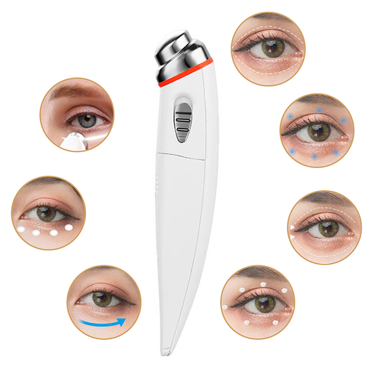 1pc Beauty Electric Heated Sonic Eye Massager Wand Face Massager Roller Wand Eliminating Wrink Eye Care Machine