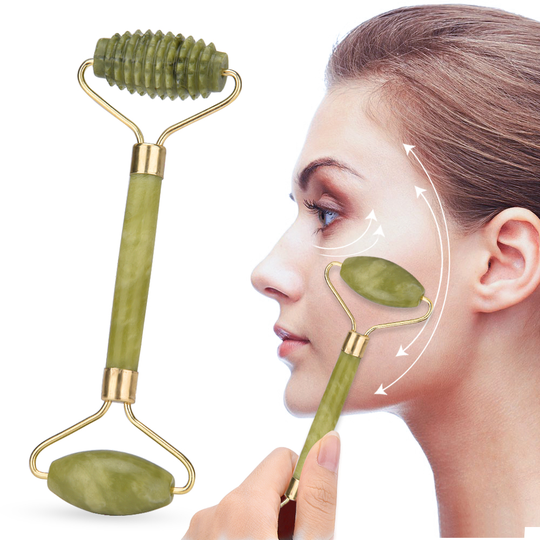 Natural Jade Roller Face Massage Crystal Stone Jade Massager Crystal Roller Skin Face Roller Wrinkle Removal Massage Roller