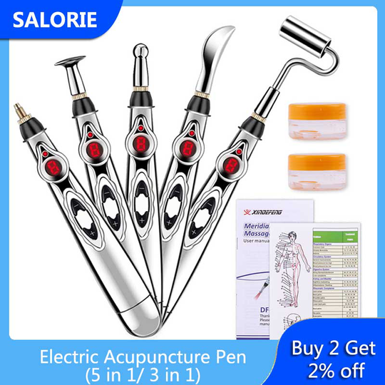 Electric Acupuncture Pen Meridian Energy Pen Acupuncture Point Detector Face Massage Roller Facial Body Massage Tool Health Care