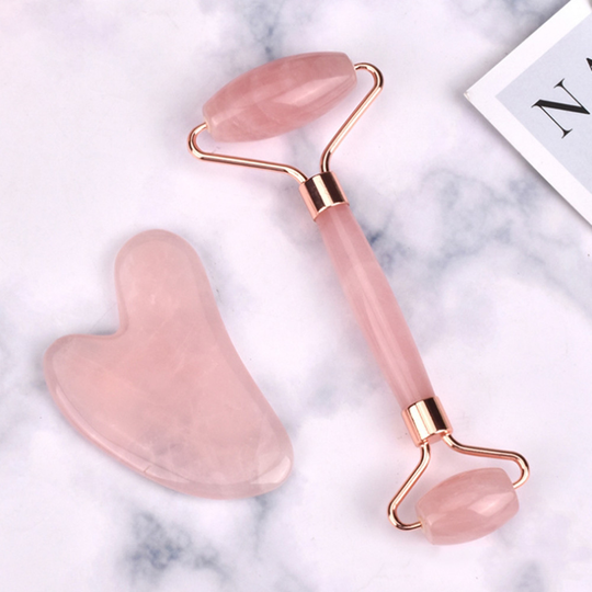 1pc Rose Quartz Roller Natural Jade Facial Massage Slimming Face Massager Roller Stone Skin Massage Face Massager Lifting Tool