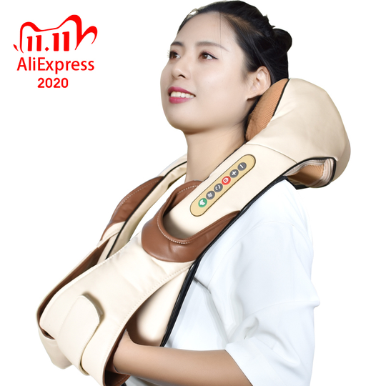 Neck Massager Electric Shiatsu for Back Body Shouder Massage Roller Car Relaxer Massageador Masajeador Health Care