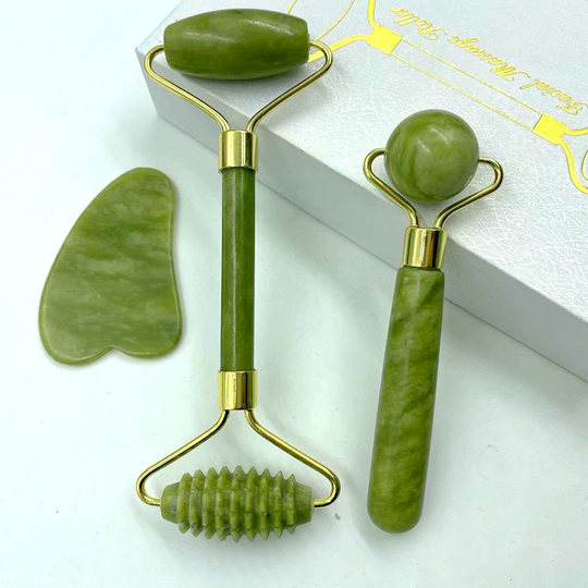 Jade Roller Gua Sha Massage Ball Set Massager for Face Thin Lift Anti Wrinkle Facial Roller Beauty SkinCare Tools Face Massagers