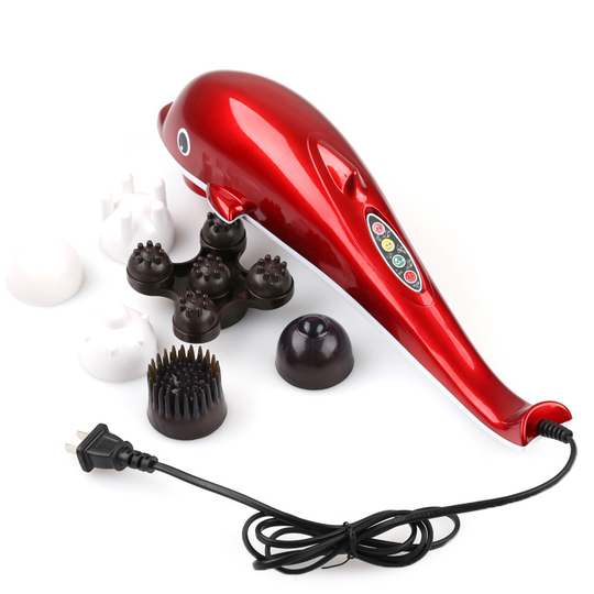 Electric Dolphin Massager Back Massage Hammer Vibration Infrared Stick Roller Cervical Body Massage
