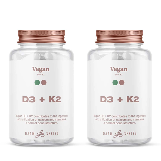 Gaam Life Series Vegan D3 + K2 120 Caps