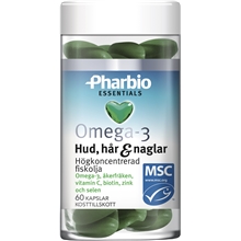 Pharbio Omega-3 Hud hår & naglar 60 kapselia