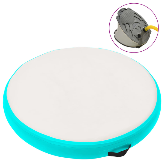 vidaXL Täytettävä voimistelumatto pumpulla 100x100x20 cm PVC vihreä