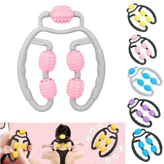5 Wheels Fitness Foam Shaft Ring Leg Clamp Massager Eliminate Muscle Relaxation Wheel Calf Massage Roller Full Body Thinner