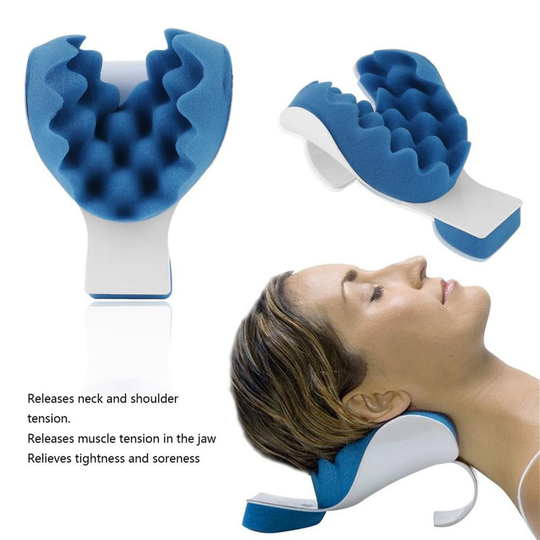 Relieves Tightness and Soreness Theraputic Neck and shoulder relaxation Massage Traction Pillow Travel Blue Sponge Neck Pillow