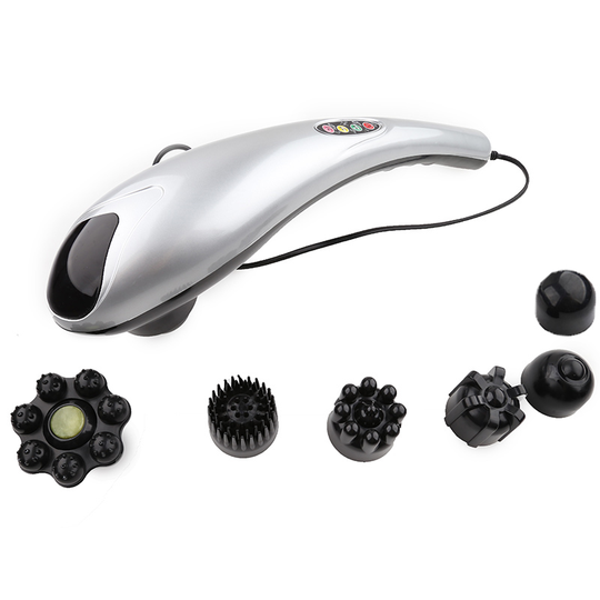 Electric Dolphin Massager luxury Back Massage Hammer Vibration Infrared Stick Roller Cervical Body Massager with 6 head