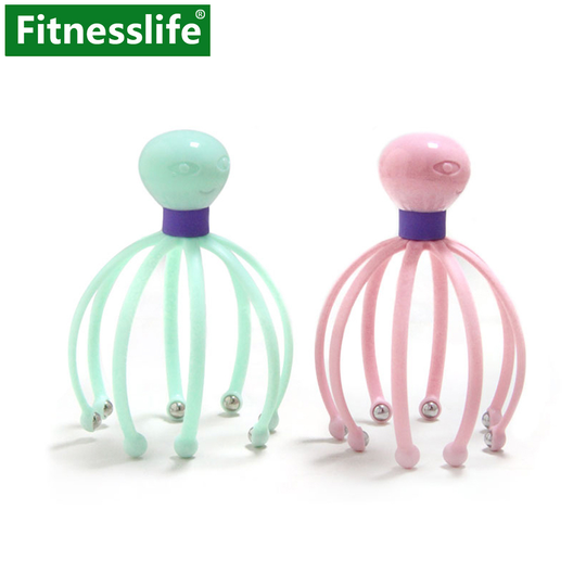 Head Scalp Massager Comb Neck Massage Roller Octopus Claws Magnetic Ball Relax SPA Hair Care for Hair Growth Stress Relief Rest
