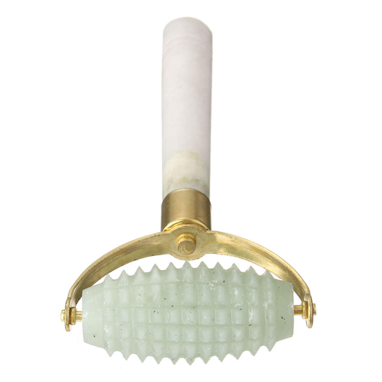 Ansiktsmassage Roller Acupressure Acupoint Stick Naturligt Jade Anti Wrinkle Massager Skönhetsverktyg
